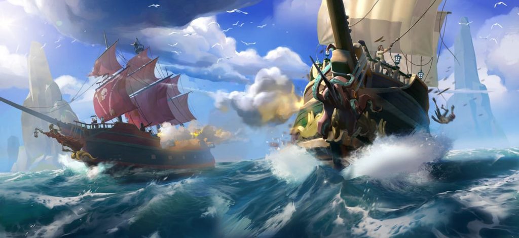 sea of thieves battle sea 0 min 1024x470 - بکاپ آنلاین دائم   Sea of Thieves