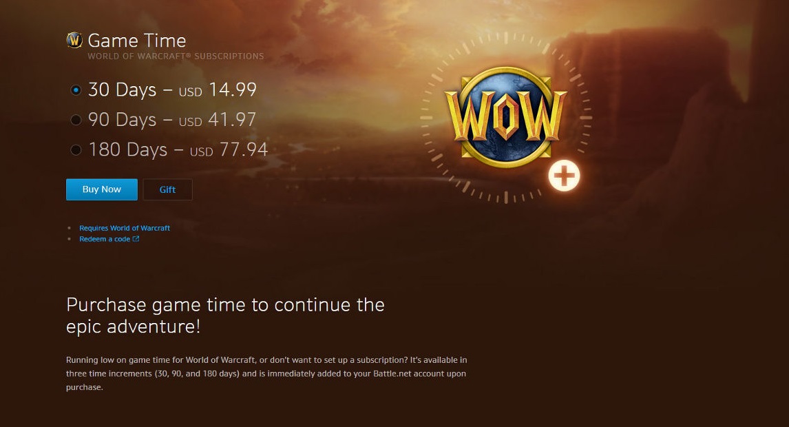 خرید بازی World of Warcraft Game Time برای کامپیوتر خرید گیم تایم وارکرافت