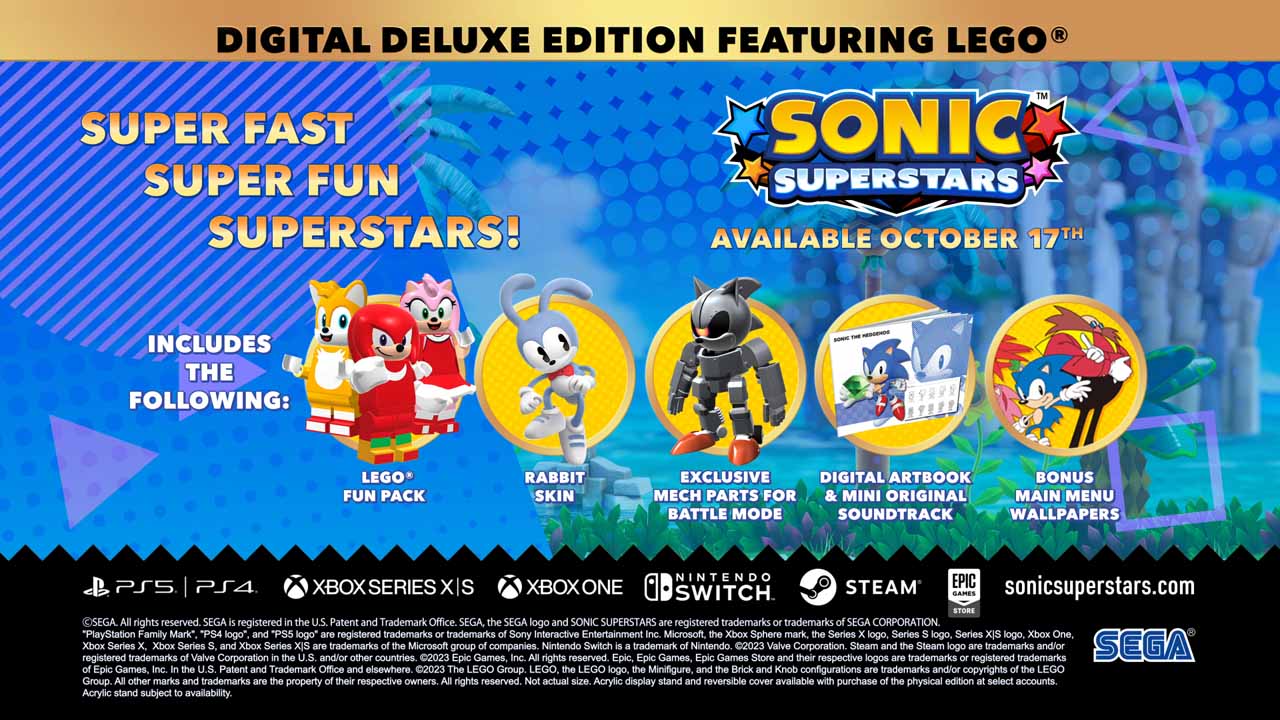 Comprar SONIC SUPERSTARS Edição Digital Deluxe com LEGO® PS4 e PS5 – Edição  premium – Aluguel com desconto - Loca Play